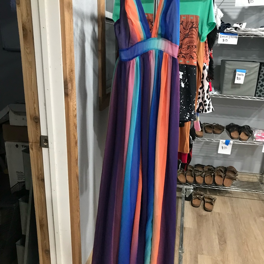 Colorful Striped Maxi Dress